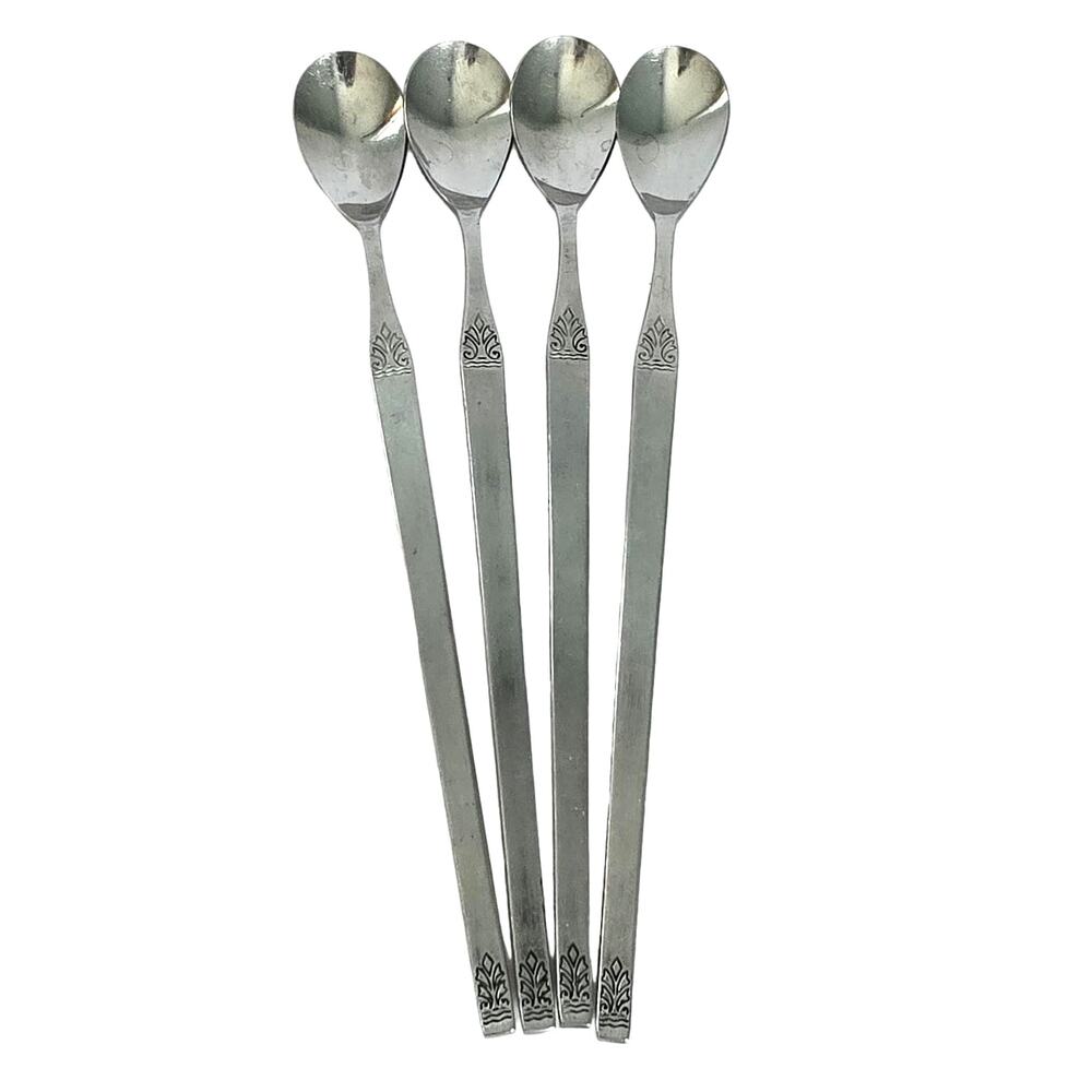 Towle Supreme Cutlery Iced Tea Spoons Pattern TWS202 Japan Stainless Steel VTG